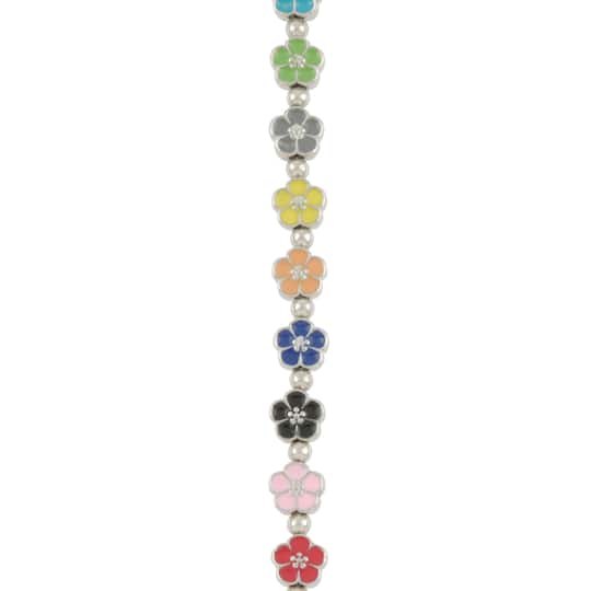 Multicolor Enamel Metal Flower Beads, 8mm by Bead Landing&#x2122;